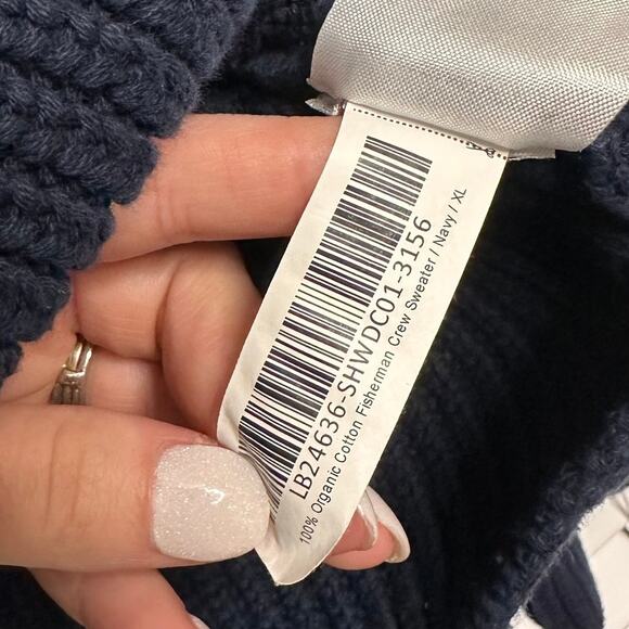 Quince 100% Organic Cotton Fisherman Crew Sweater Sz XL Navy Luxury Capsule Soft - Picture 5 of 5